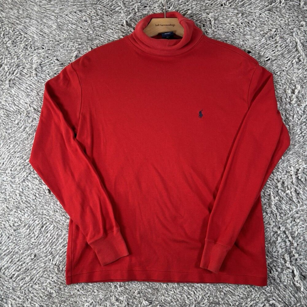 Ralph Lauren Sport Turtleneck Sweater Women's Small Red Long Sleeve Winter VTG